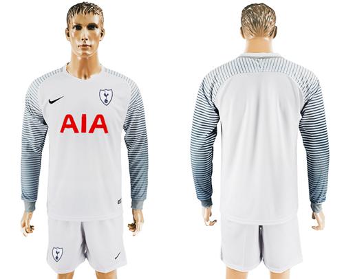 Tottenham Hotspur Blank White Goalkeeper Long Sleeves Soccer Club Jersey